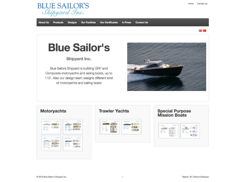 Blue Sailor's Shipyard Kurumsal Websitesi Tasarımı - Ali Coşkun