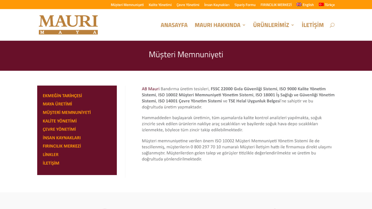 Mauri Maya Websitesi Tasarımı
