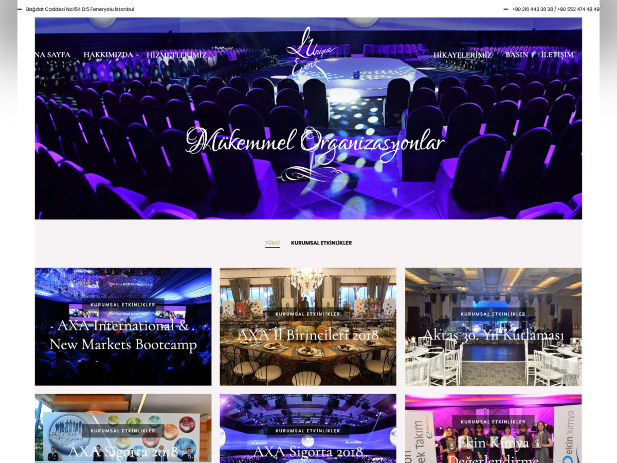 Ali Coşkun - L'Unique Event Websitesi Tasarımı
